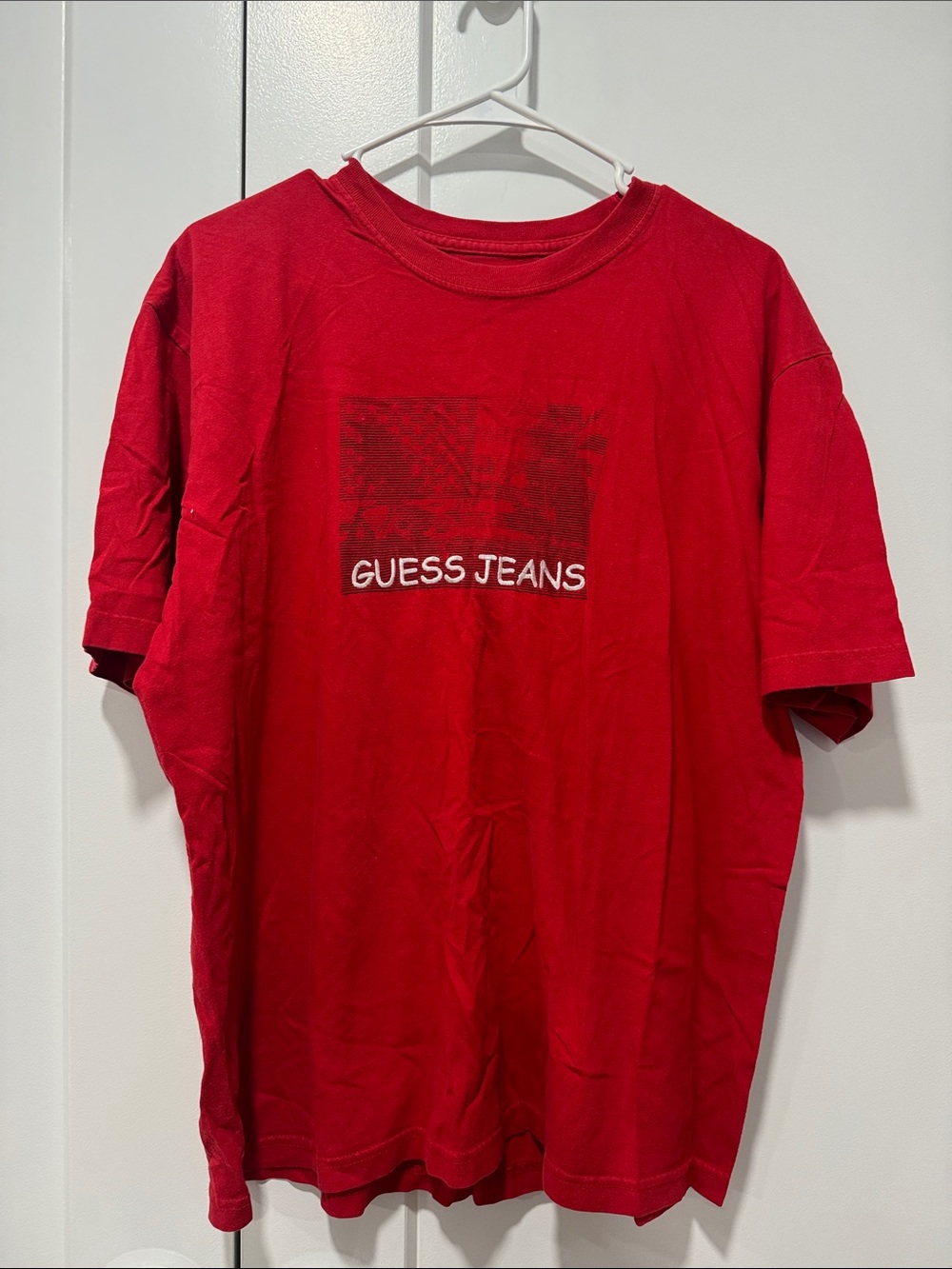 Guess Red Graphic 'Guess Jeans' Short Sleeve Tee